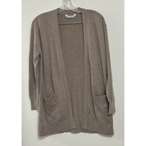 Luxury Premier Collection Sz. S Beige Cashmere Blend Open Cardigan Sweater